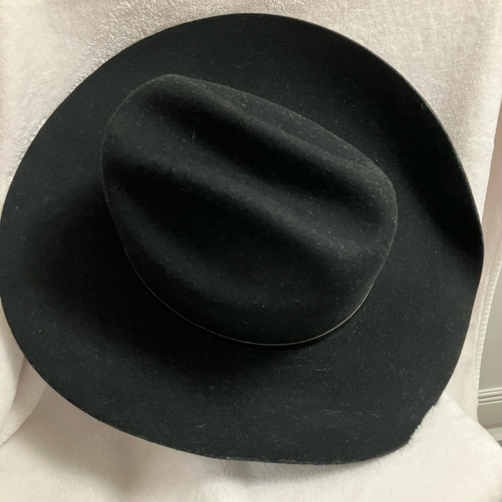 VTG Bradford Black Felt Cowboy Hat. Glyco-Tite. Size 7 1/4 Ty Murray Collection